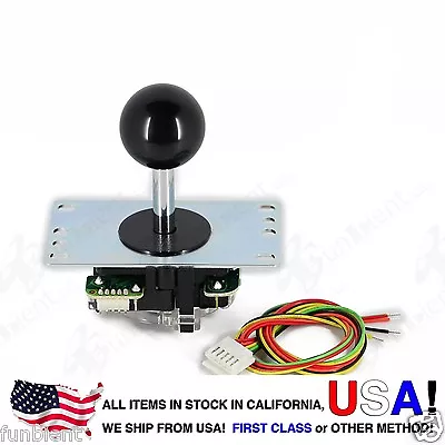 $24.99 • Buy Sanwa Original Japan Arcade Joystick JLF-TP-8YT With Black Ball Top Stick Mod