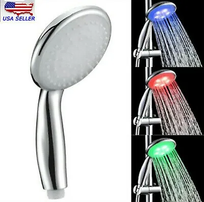 🔥7 LED Colors Changing: Colorful Shower Head Home Bathroom Water Glow Light New • $19.95