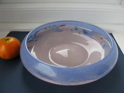 Vasart Strathearn Art Glass Salomon Pink Blue Bowl Hand Made In Crieff Scotland • £45