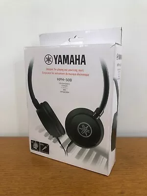 YAMAHA HPH-50B Musicians Headphones Black On Ear Over Ear *NEW* *BOXED* • £34