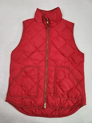 J Crew Factory Red Small Puffer Vest Excursion Quilted Women • $19.98