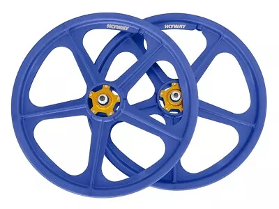 SKYWAY Tuff II Rivet Wheel Sets - Collector's Edition Blue/Gold Flange • $699