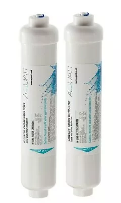 £13.90 • Buy 2x Tap Drinking Water Filter In-line Replacement Cartridge 1/4  Push-Fit Connect