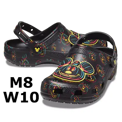 Disney Parks Mickey Mouse Glow-in-the-Dark Halloween Crocs Clogs Adult M 8 W 10 • $59.75