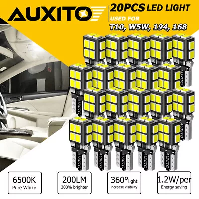 20X T10 LED Bulb 5SMD Canbus No Error White 6500K W5W 194 168 Car Dome Map Light • $23.99