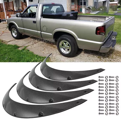 3.5  Carbon Fiber Fender Flares Extra Wide Body Wheel Arches For Chevrolet S10 • $94.10