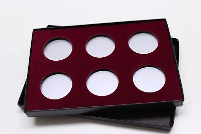 Display Box For Coins In Airtite Capsule Holders 6 H Burgundy Felt Interior • $13.85