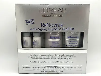 L'oreal ReNoviste Anti-Aging Glycolic Peel Kit - 3 STEP SYSTEM - 1 Month Supply • $24.99