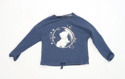 £5 • Buy M&S Girls Blue  Cotton Top Pyjama Top Size 7 Years   - Tatty Teddy 