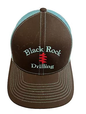 Black Rock DRILLING Company Snapback Trucker Hat Cap Black Blue Red Logo MESH • $19.95