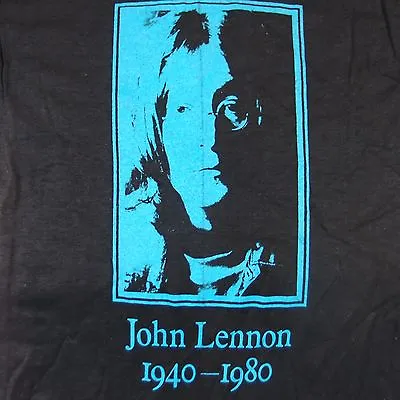 JOHN LENNON: Vintage 1940-1980 T-Shirt 80s Deadstock W/ Stain Beatles Small • $102.58