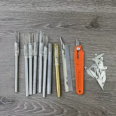 $30 • Buy VINTAGE X-ACTO KNIFE Knives  9 HANDLES And BLADES! MADE IN USA!