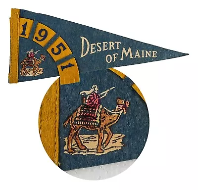 ⭐ Vintage 1951 Souvenir Pennant ⭐ DESERT OF MAINE ⭐ Freeport Tourist Attraction • $20