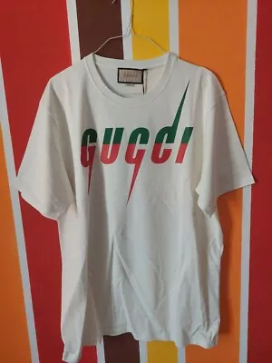 Gucci Blade Print T-shirt | White Cotton | XL • $239