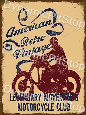 Motorcycle Club Rustic Tin Metal Sign Vintage Retro Australian Made • $39.95