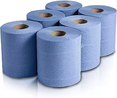 Centrefeed Blue White Rolls 2ply Embossed Kitchen Hand Wipes Paper Towel Tissue • £9.49