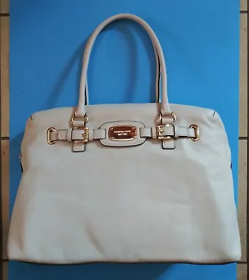 Michael Kors Hamilton XL Weekender/Tote Ivory Pebbled Leather 16.5  X 11  X 7  • $139.99