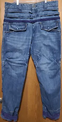 RARE Marithe Francois Girbaud Jeans Vintage Zip Triple Button Leg Straps 36X31 • $99.99