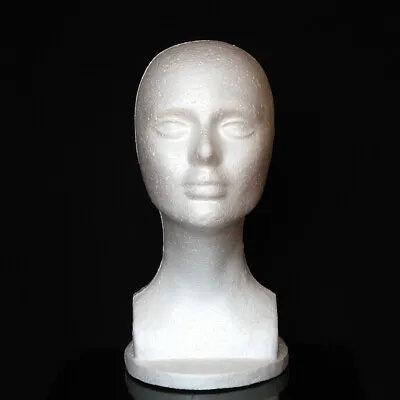 $10.65 • Buy Female Head Model Foam Mannequin Manikin Wig Hats Glasses Display Stand Holder