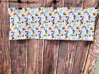 Handmade Quilted Table Runner Dresser Disney Mickey Mouse FUN SKETCH Rainbow • $29.99