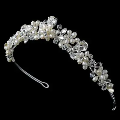 £15.41 • Buy Bridal Pearl And Crystal Tiara