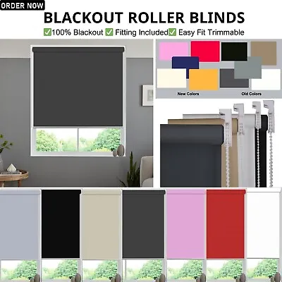 Blackout Roller Blinds - Window Thermal Fabric - Up To 165cm Width 210cm Drop Uk • £70.40