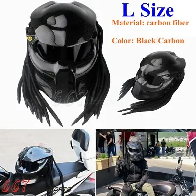 DOT Carbon Fiber Predator Motorcycle Helmet Iron Warrior Man Helmets (59-60 Cm)  • $806.62