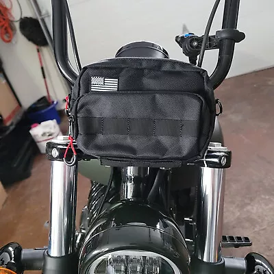 Motorcycle Universal Handle Bar Bag Front Fork Storage Bag For Dyna Sportsters • $23.99