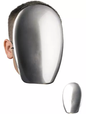 Men's Male Blank No Face Silver Chrome Halloween Costume Face Mask Facemask • $11.98