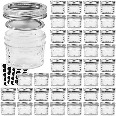VERONES Mason Jars 4 OZ Canning Jars With Regular Lids Ideal For Jam Honey... • $47.57