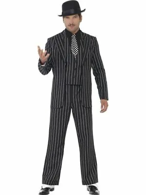 Vintage Gangster Costume Pinstripe Mens Zoot Suit 1920S Mafia Fancy Dress XLarge • £35.55