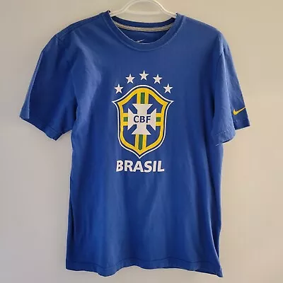 $19.95 • Buy Nike Standard Fit CBF Brasil Brazil Short Sleeve Shirt Men's Size Medium Blue