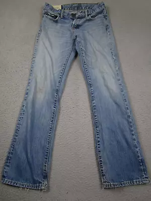 Abercrombie Fitch Jeans Mens 29x32 Blue Denim Distressed Straight Button Fly • $19.97