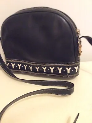 Vintage Genuine Designer YSL YVES SAINT LAURENT Black Leather Shoulder Bag • £102