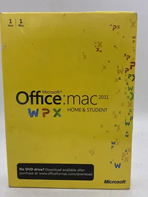 Microsoft Gza-00136 Office Mac 2011 Wpx Home & Student 1 User 1 Mac New • $99.99