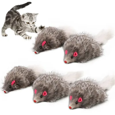 1PC Simulation Rabbit Fur Long Tail Mouse Cat Dog Plush Squeaky Toy Pet Supplies • $2.60