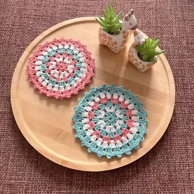 4Pcs Vintage Hand Crochet Lace Doilies Round Cup Mats Flower Coasters Doily 4.3  • $8.09
