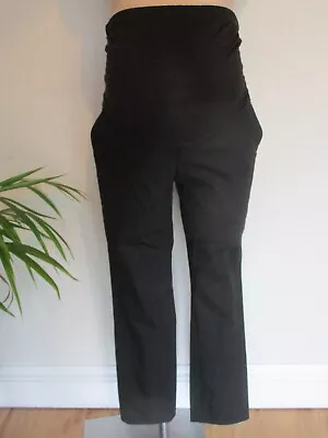 Smart Black Maternity Over Bump Slim Leg Work Trousers Size 10 • £7