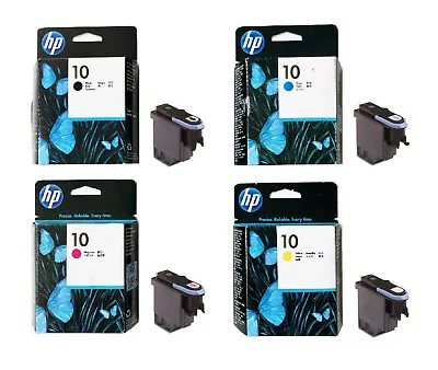 4 X HP Printer Head Deskjet 2000c 2500c 2500cn / No. 10 C4800A -C4803A Printhead • $105.19