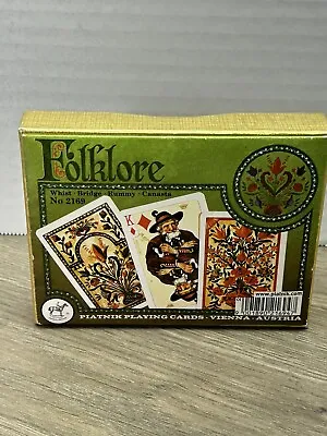 Vintage Piatnik Folklore Playing Cards Twin Deck Floral Bridge Canasta Austria • $12.71