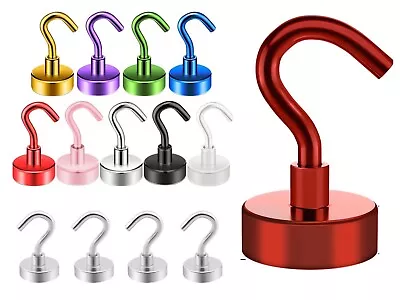 MULTICOLOUR Heavy Duty Magnetic Hooks Hanger Hold Neodymium Strong Magnet 12 MM • £2.99