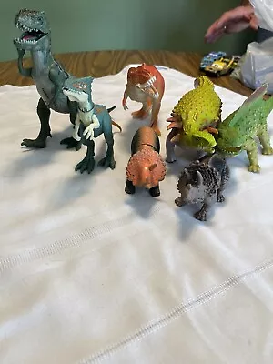 Lot Of 7 Different Dinosaur Toys Jurassic World Boley Lights And Sounds Etc. • $17.50