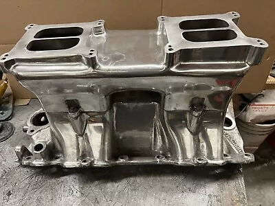 Vintage Polished Offenhauser BBC Rectangle Port 2x4 Tunnel Ram Intake Manifold • $549.99