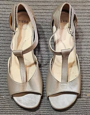 ZIERA 41W Dylan Leather Block Heels Velcroish Closure VGC Plus FREE POSTAGE • $40