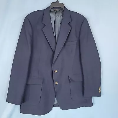 Austin Manor Men's 2 Button Sport Coat Blazer Jacket Navy Blue Size 46L • $24.89