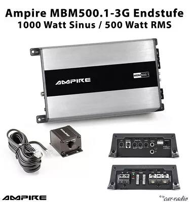 Ampire MBM500.1-3G Power Amplifier 1000 Watt Amplifier 500 Watt RMS Amplifier Class D • £136.30