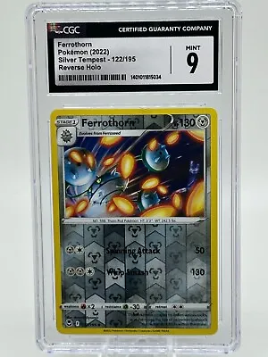 Ferrothorn Pokemon 2022 Silver Tempest 122/195 Reverse Holo Graded CGC Mint 9 • $8.99