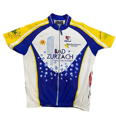 Michel Jordi Cycling Jersey Bike Shirt Bad Zurzach Men XL White Blue Yellow • $12.50