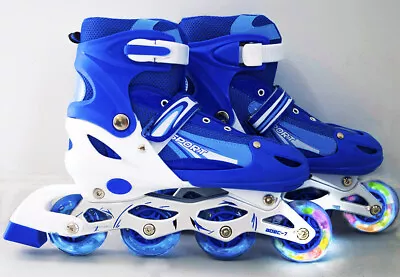 LED Light Up Adjustable Roller Blades Inline Skates Size Ladies 7-9.5 Mens 6-8.5 • $79