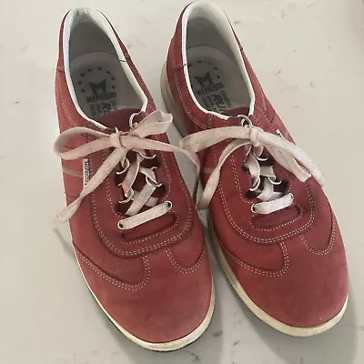 MEPHISTO Sneakers Shoes Run Off Air-Jet System Suede Leather Lace Up Red US 9 • $25